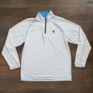 New Harbor Performance Quarter Zip White Soft Brushed Poly Spandex Men’s XL